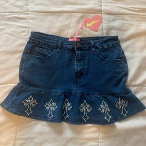 NWT Dolls Kill Sugar Thrillz Cross Mini Skirt